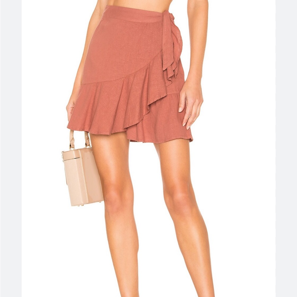 NWT Free People Ruffle My Feathers Mini Skirt in Rose - Picture 1 of 5